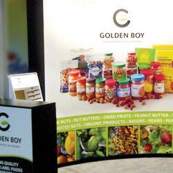 Golden Boy Foods tradeshow booth